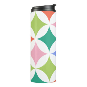 Retro Geometric Circles Pattern-Colourful Abstract Thermal Tumbler