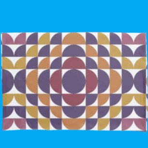 Retro Geometric Circles Pillowcase   Mid-Century