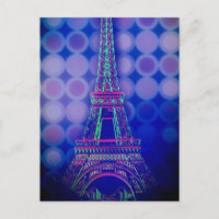 Retro Geometric circles purple paris eiffel tower