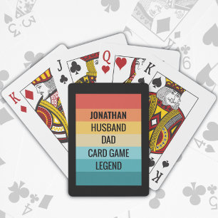 Retro Geometric Colour Block Dad Legend Custom Tex Playing Cards