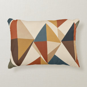 Retro Geometric Colour Blocks Accent Pillow