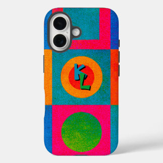 Retro Geometric Colour Pop Phone Case with Monogra