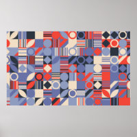 Retro geometric covers set. Bauhaus retro design c
