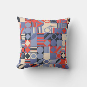 Retro geometric covers set. Bauhaus retro design c Throw Pillow