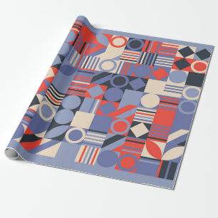 Retro geometric covers set. Bauhaus retro design c Wrapping Paper