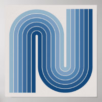 Retro Geometric Double Arch Design Poster