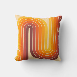 Retro Geometric Double Arch Design Throw Pillow