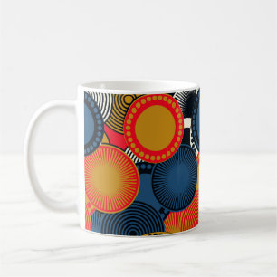 Retro Geometric: Golden Circles Harmony Coffee Mug