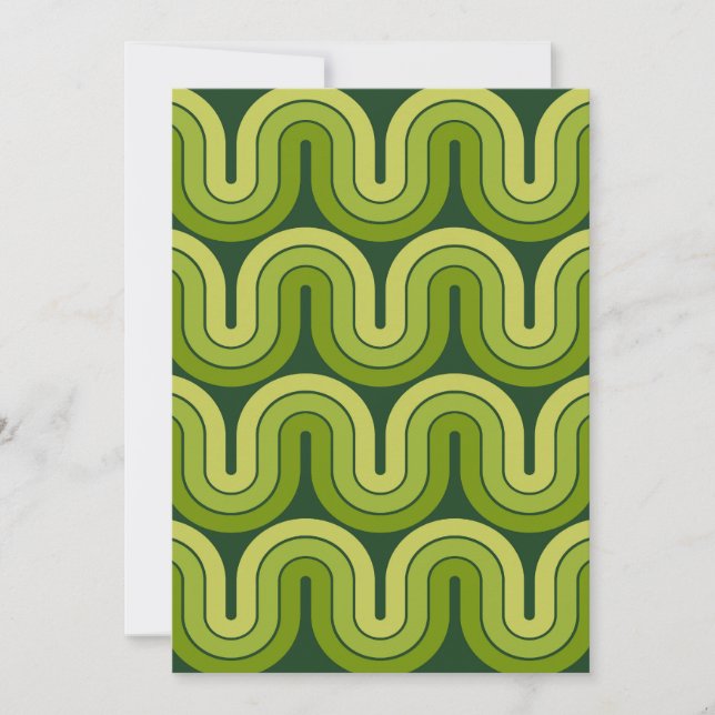 Retro Geometric Gradient Wave Design Invitation (Front)
