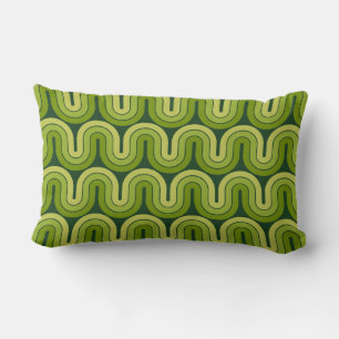Retro Geometric Gradient Wave Design Lumbar Pillow