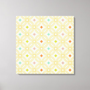 Retro Geometric Interlocking Circle Pattern Canvas Print