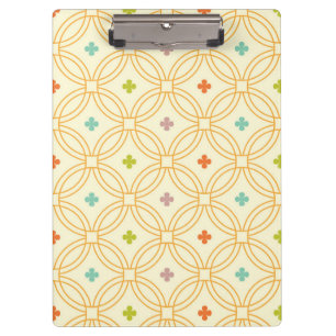 Retro Geometric Interlocking Circle Pattern Clipboard