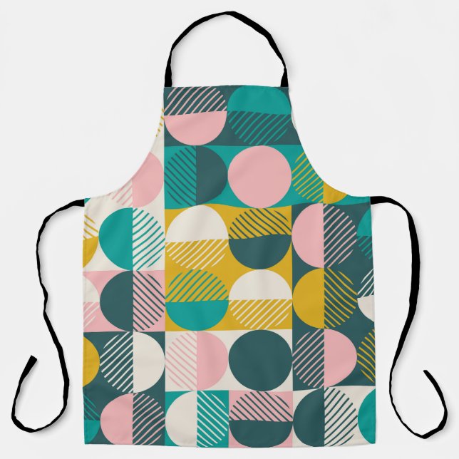 Retro geometric: modern vintage pattern. apron (Front)