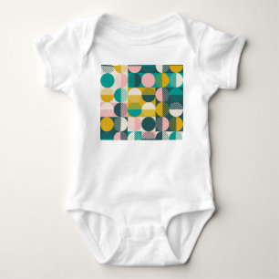 Retro geometric: modern vintage pattern. baby bodysuit