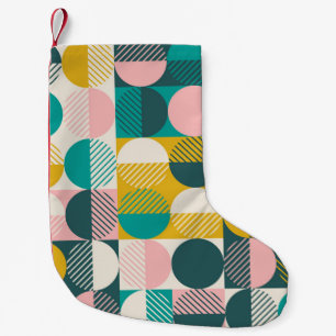 Retro geometric: modern vintage pattern. small christmas stocking