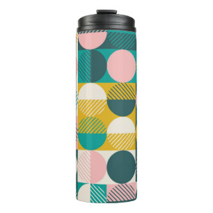 Retro geometric: modern vintage pattern. thermal tumbler