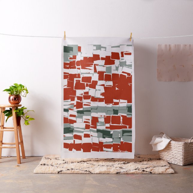 Retro Geometric Mosaic Abstract Art #5 Fabric (In Situ)
