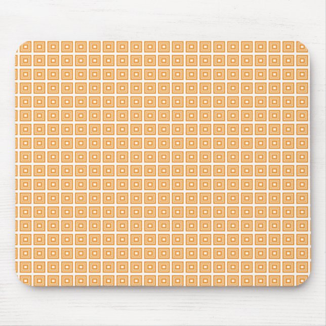 Retro Geometric Mousepad, Tangerine Mouse Pad (Front)