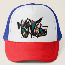 "Retro" geometric multi-colour hat