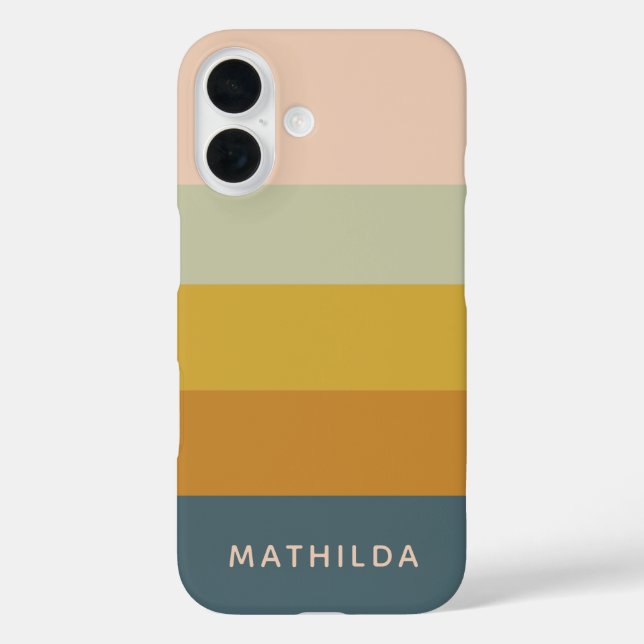 Retro Geometric Pastel Colour Block Personalized Case-Mate iPhone Case (Back)