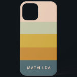Retro Geometric Pastel Colour Block Personalized iPhone 12 Pro Max Case<br><div class="desc">Retro Geometric Pastel Colour Block Personalized Phone Case</div>