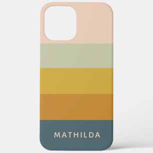 Retro Geometric Pastel Colour Block Personalized iPhone 12 Pro Max Case