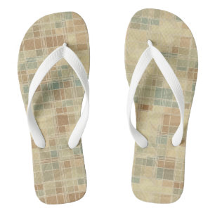 Retro geometric pattern 2 flip flops