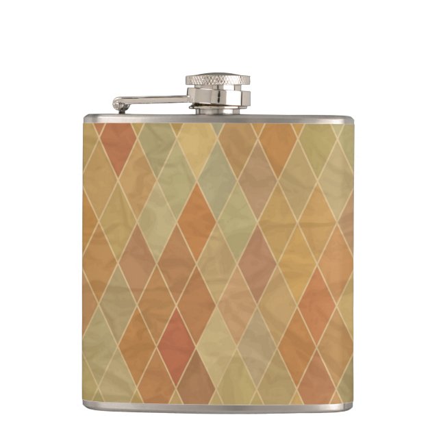 Retro geometric pattern 2 hip flask (Front)