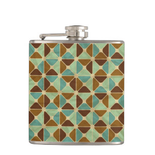 Retro geometric pattern 2 hip flask