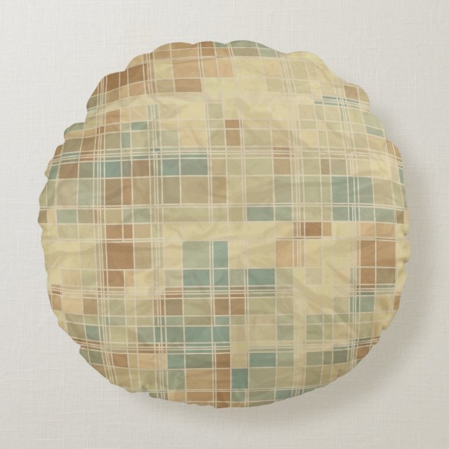 Retro geometric pattern 2 round pillow (Front)
