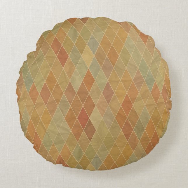 Retro geometric pattern 2 round pillow (Front)