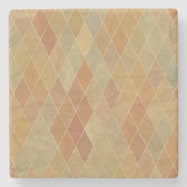 Retro geometric pattern 2 stone coaster (Front)
