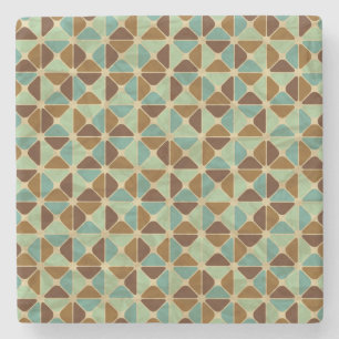 Retro geometric pattern 2 stone coaster