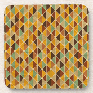 Retro geometric pattern 3 coaster
