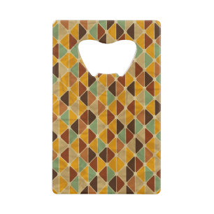 Retro geometric pattern 3 credit card bottle opener