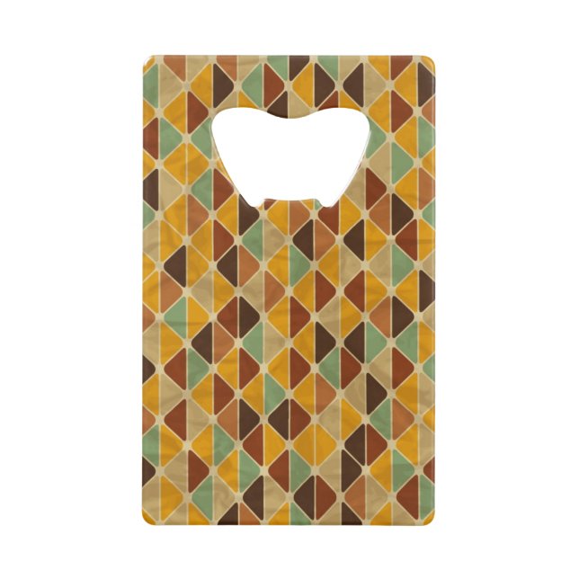 Retro geometric pattern 3 credit card bottle opener (Front)