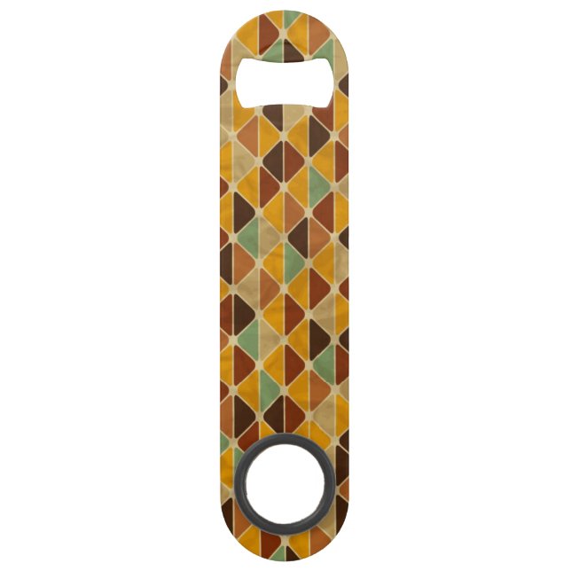 Retro geometric pattern 3 speed bottle opener (Front)