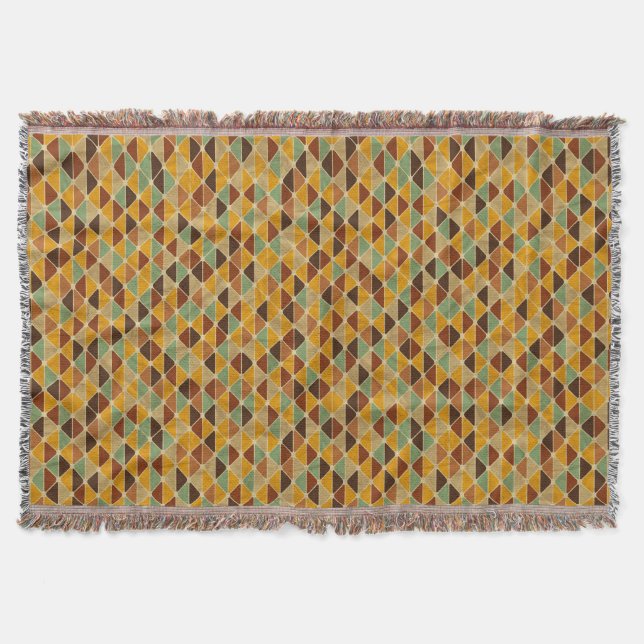 Retro geometric pattern 3 throw blanket (Front)