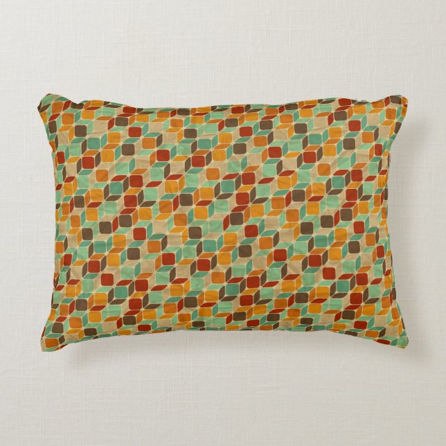 Retro geometric pattern 4 accent pillow (Front)