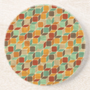 Retro geometric pattern 4 coaster