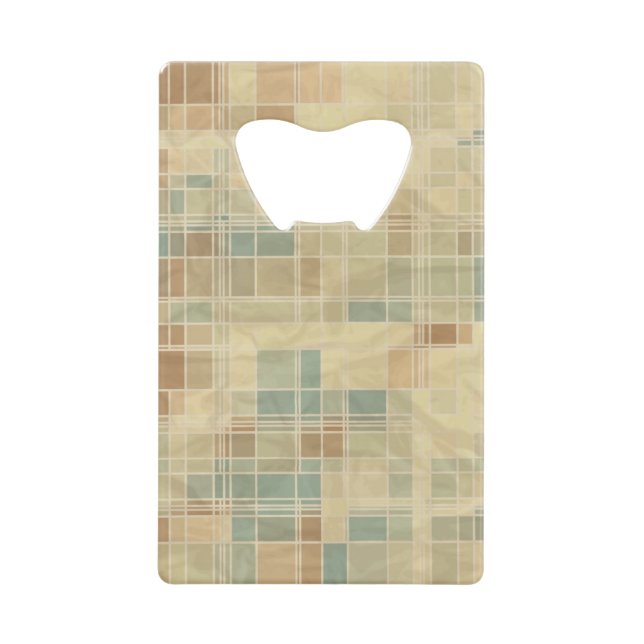 Retro geometric pattern 4 credit card bottle opener (Front)