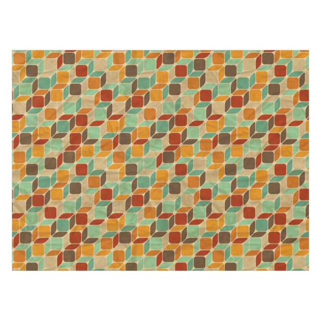 Retro geometric pattern 4 tablecloth (Front (Horizontal))