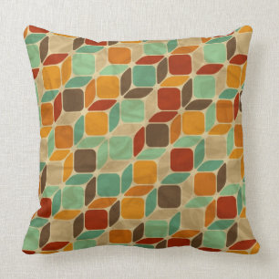 Retro geometric pattern 4 throw pillow
