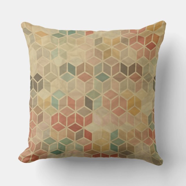 Retro geometric pattern 5 throw pillow (Front)