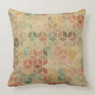 Retro geometric pattern 5 throw pillow