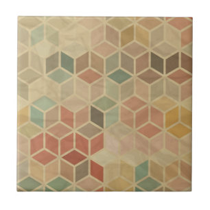 Retro geometric pattern 5 tile