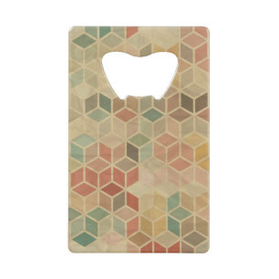 Retro geometric pattern 5 wallet bottle opener