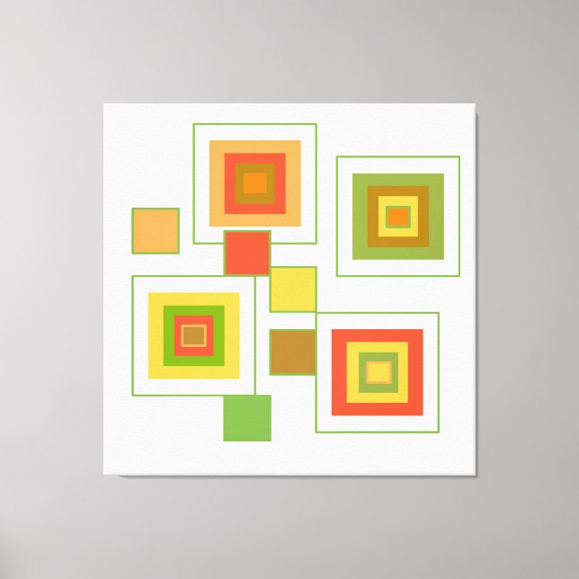Retro Geometric Pattern Abstract Canvas Print (Front)