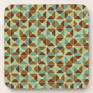 Retro geometric pattern coaster