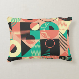 Retro Geometric Pattern Design Accent Pillow